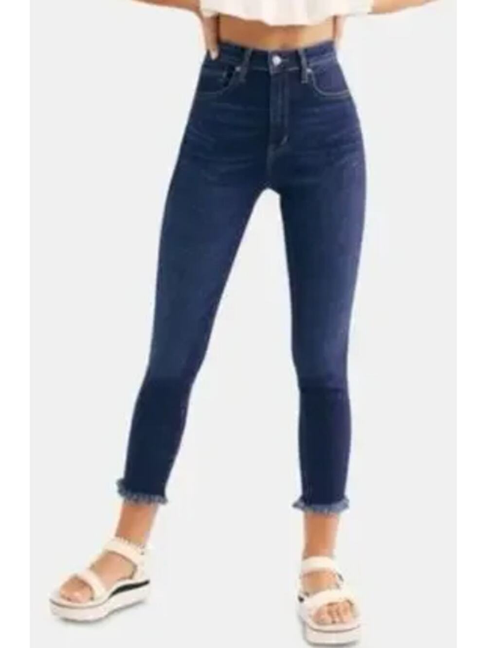 We the Free Free People NWT capri blue size 27 We The Free raw hem